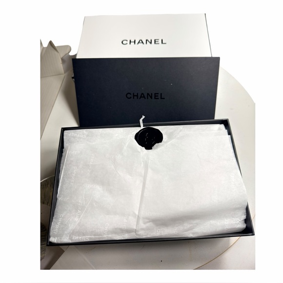 CHANEL Other - Chanel Authentic Gift Box & Envelope, Stamp Wrap w/ Logo Gold Ribbon & Packaging